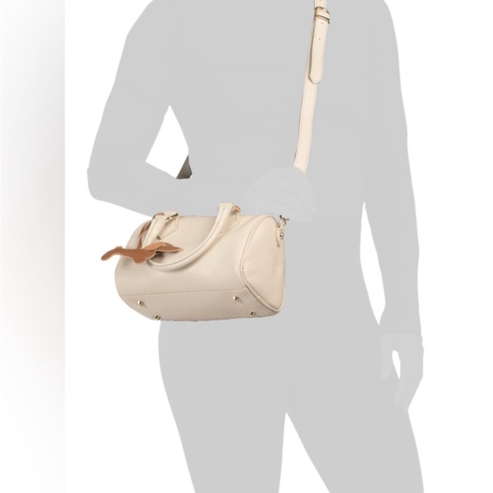 DIVINA FIRENZE Made in Italy leather Booling Crossbody with dog charm